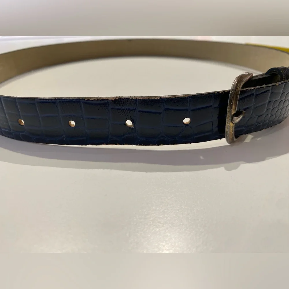 Blue Crocodile Embossed Belt